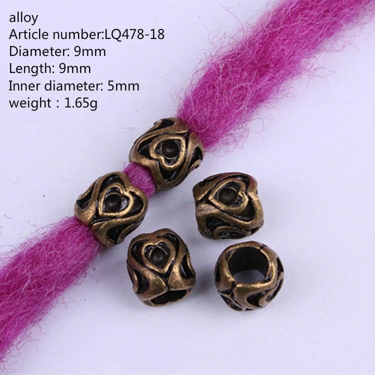 Bijoux dreadlocks 5 Pcs coeur en bronze | Rasta Lion