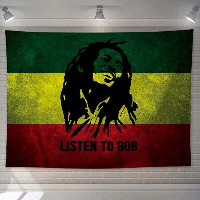 Tenture Rastafari Ecoute Bob Marley | Rasta Lion
