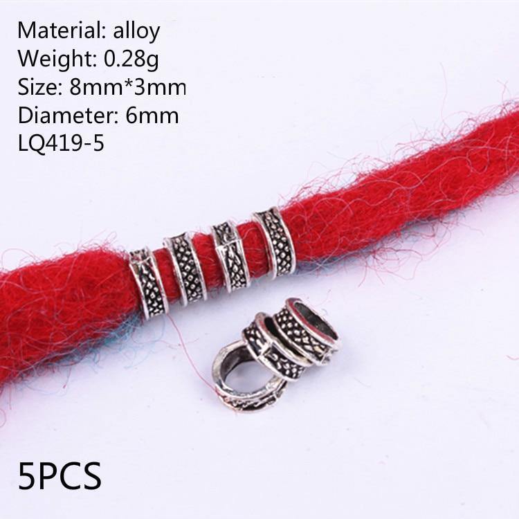 Bijoux dreadlocks 5 Pcs Bague nordique | Rasta Lion