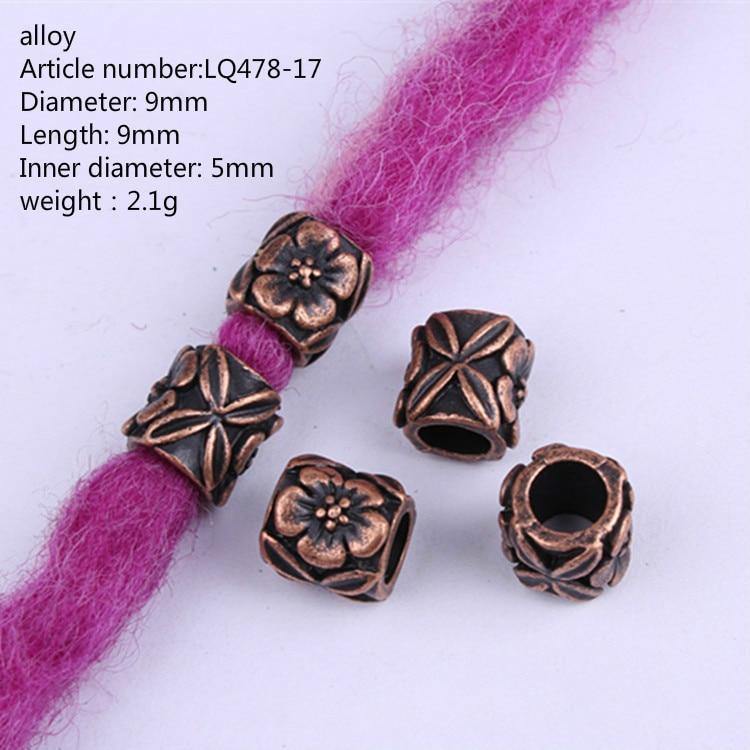 Bijoux dreadlocks 5 Pcs fleur en bronze2 | Rasta Lion