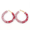 Boucles d'oreilles créoles Rasta rose et rouge | Rasta Lion