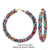 Boucle d'oreille créole multi-color Rasta avec dimentions | Rasta Lion