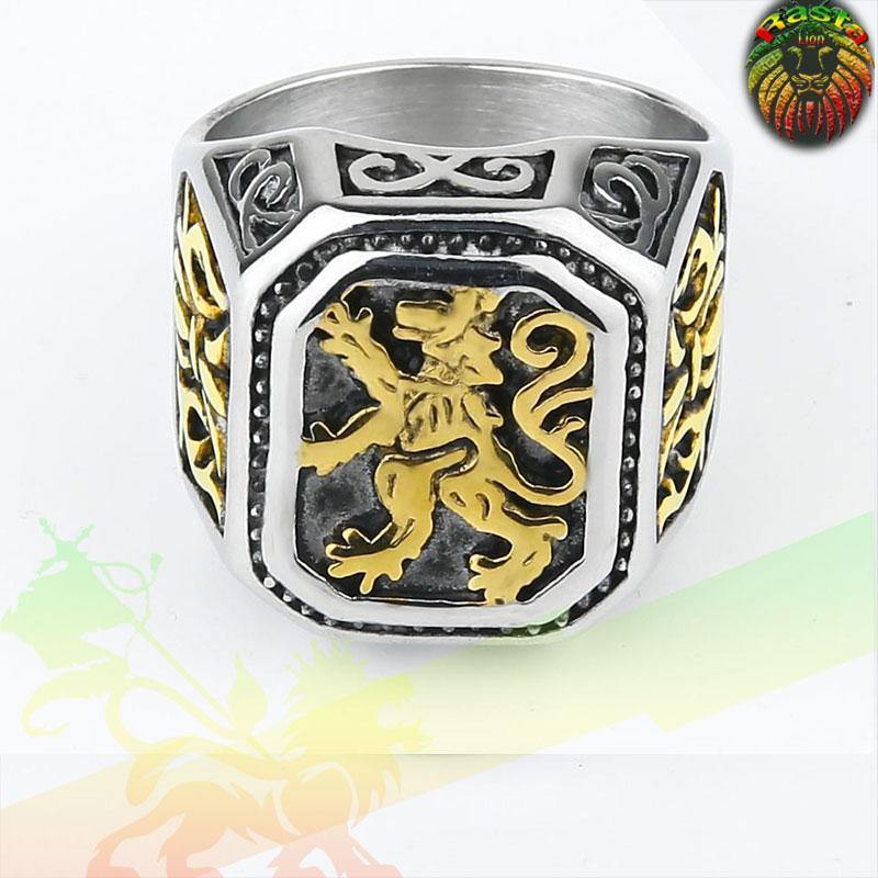 Bague Lion of Juda vu de face | Magasin Rasta en Ligne