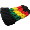Bonnet Rasta Tricot noir avec 3 bandes vert, jaune, rouge| Rasta-Lion - La Boutique Rasta.
