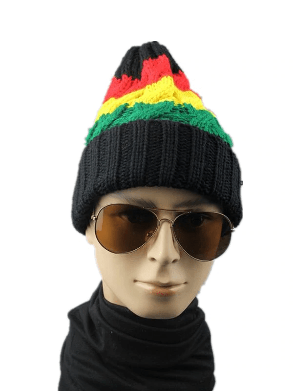 Bonnet Rasta Tricot sur fond blanc| Rasta-Lion - La Boutique Rasta.