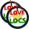 paire de Boucles d'oreilles rasta "love my locs" | Rasta Lion