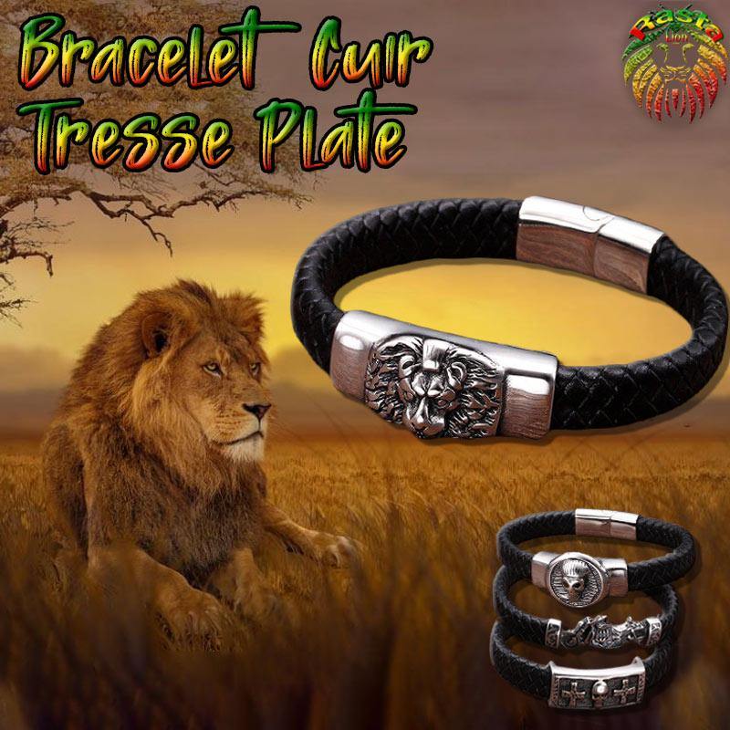 Bracelet Lion Cuir | Rasta-Lion