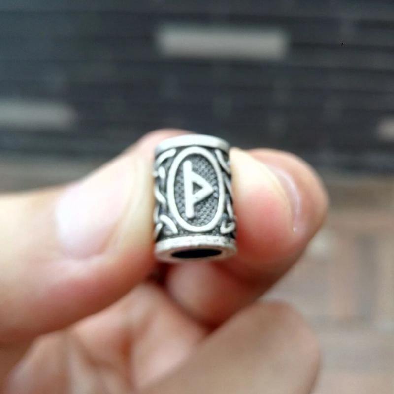 Perles Cheveux Viking Rune Thurisaz Argent | Rasta Lion