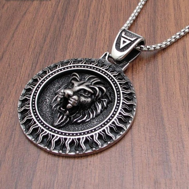 Collier Lion Acier 416 massif variante 1 | Rasta-Lion™ : Magasin Rasta en Ligne
