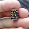 Perles Cheveux Viking Rune Sowilo Bronze | Rasta Lion