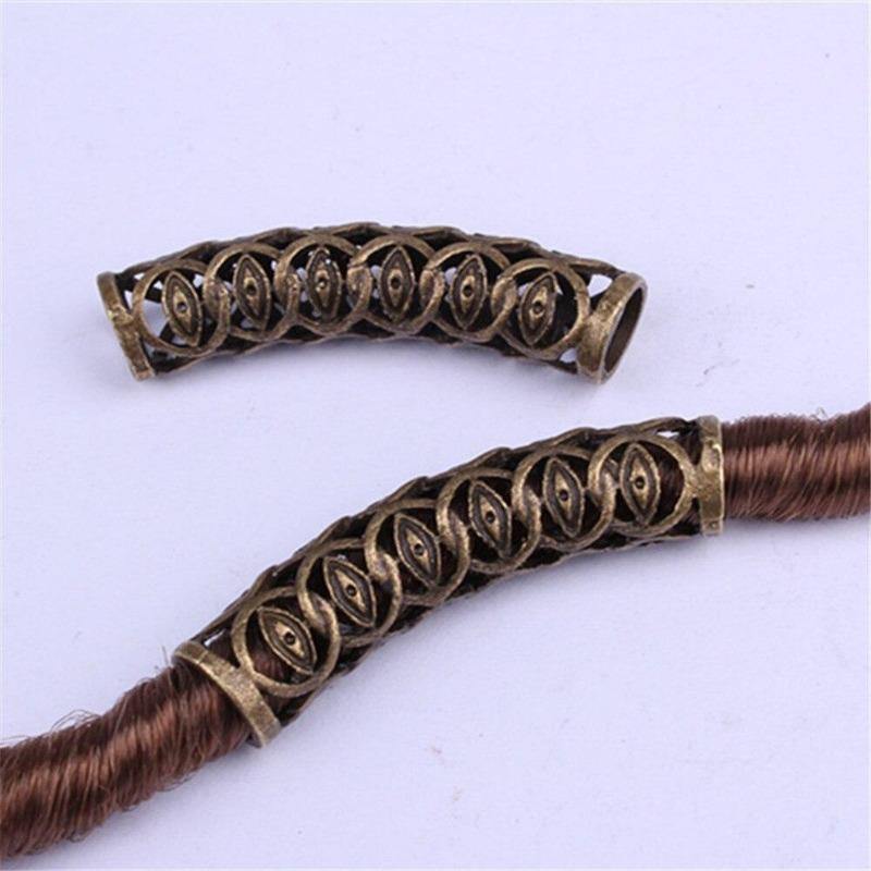 Bijoux dreadlocks tube broze sur cheveux | Rasta Lion