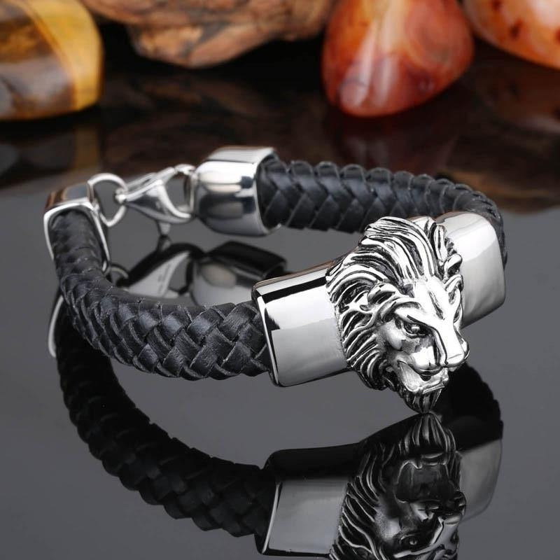 Bracelet Rasta Lion Métal et Cuire | Rasta-Lion™ : Magasin Rasta en Ligne