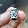 Perles Cheveux Viking Rune Mannaz Argent | Rasta Lion