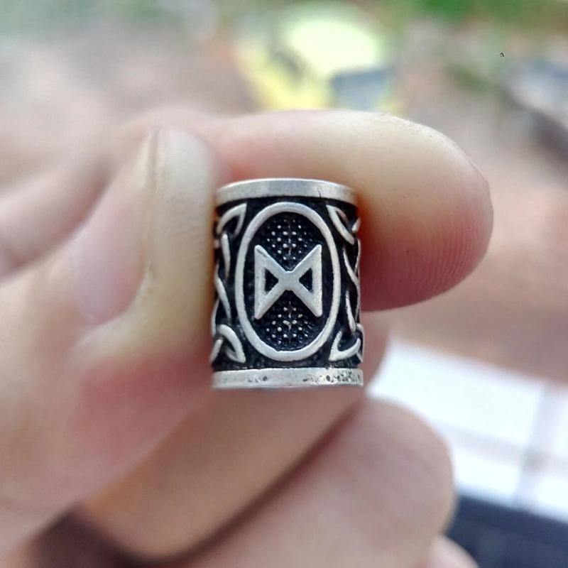 Perles Cheveux Viking Rune Dagaz Argent | Rasta Lion