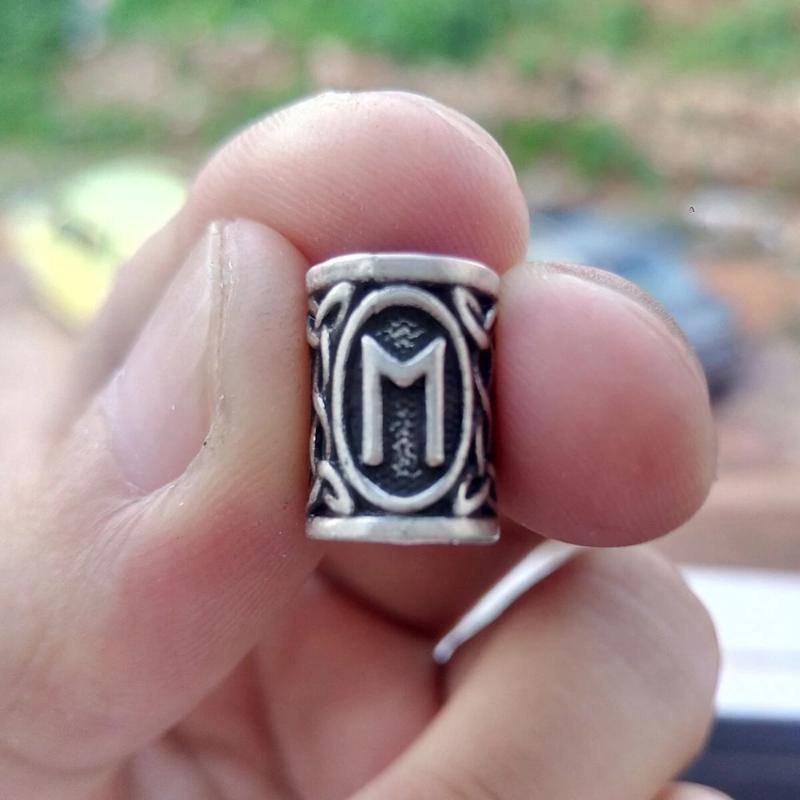 Perles Cheveux Viking Rune Ehwaz Argent | Rasta Lion