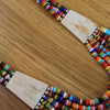 Collier en os africain Perles Multicolores | Rasta-Zion