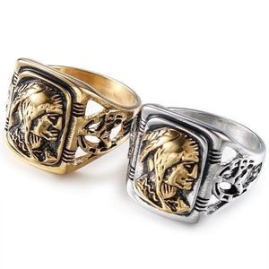 Bague Tête de Rasta doré ou argent bicolor| Rasta-Lion