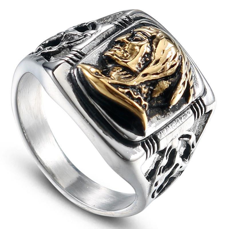 Bague Tête de Rasta en gros plan | Rasta-Zion