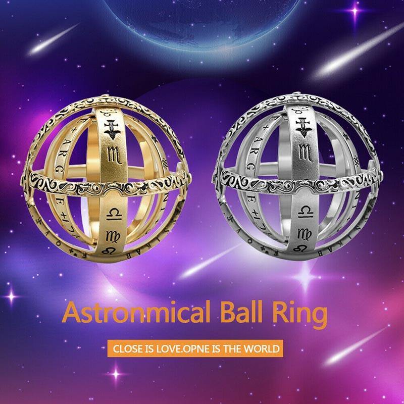 Bague astronomique 2019 Hot Creative Astronomical Sphere Ball Rings Cosmic Finger Ring Complex Rotating Variable Form Pendant Ring Jewelry Gift | Rasta-Lion™ : Magasin Rasta en Ligne