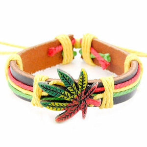 Acheter pas cher Bracelet Rasta Feuille Verte | Rasta Lion