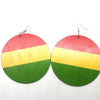 Boucle d'oreille rasta <br> Créole bois.