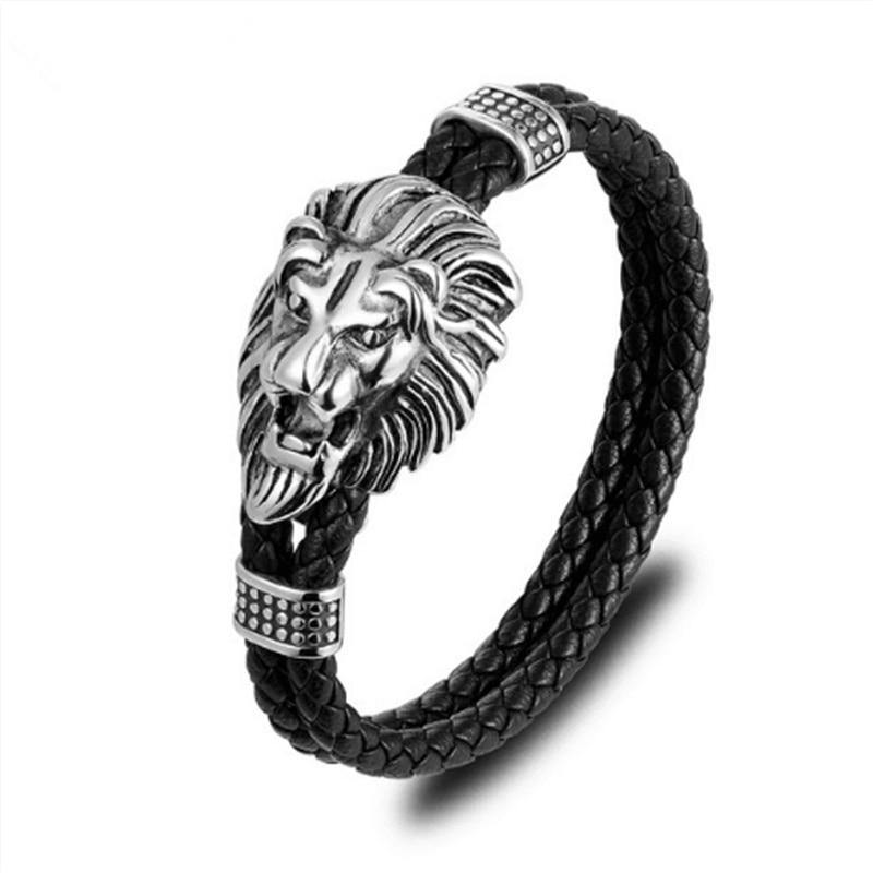 Bracelet Rasta Lion Cuir Double tresse sur fond blanc | Rasta-Lion™ : Magasin Rasta en Ligne