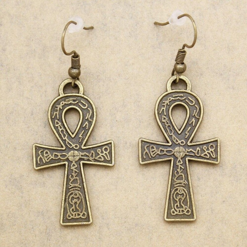 Boucles d'oreilles rasta Croix antique du nil. | Rasta-Lion™ : Magasin Rasta en Ligne