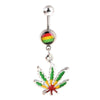 Piercing Rasta Feuille 316L Stainless Steel Maple Leaf Dangle Belly Navel Ring Weed Bar Button Women Sexy Body Piercing Jewelry | Rasta-Lion™ : Magasin Rasta en Ligne