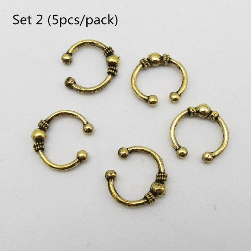 Bagues dreadlocks par 5 ou 10 pcs dorées 1 | Rasta Zion
