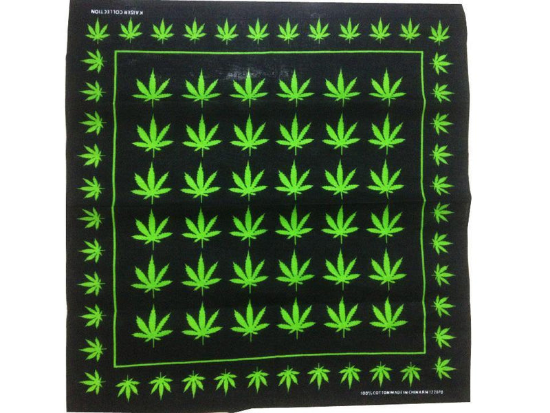 Bandana Rasta Chanvre noir et petite feuilles | Rasta Lion