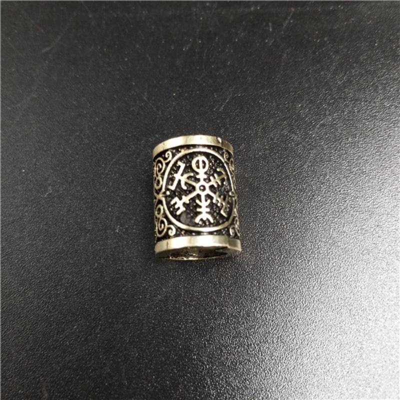 Perles Cheveux Viking Vegvisir Bronze | Rasta Lion