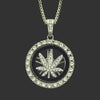 Collier Feuille de Cannabis bling-bling | Rasta-Lion™ : Magasin Rasta en Ligne