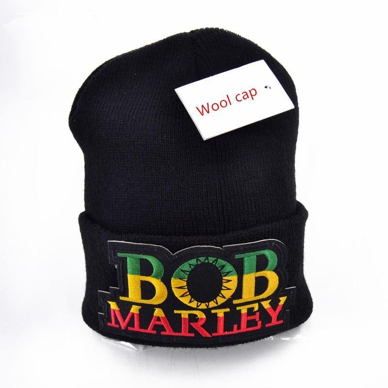 Bonnet Bob Marley Unisex, Noir | Rasta-Lion™ - La Boutique Rasta.