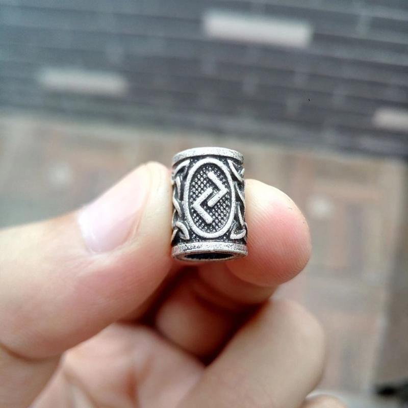 Perles Cheveux Viking Rune Jera Argent | Rasta Lion