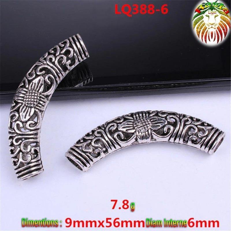 Bijoux dreadlocks tube métal 6MM par 5Pcs | Rasta Lion