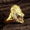 Bague Lion homme de profile doré | Rasta Lion