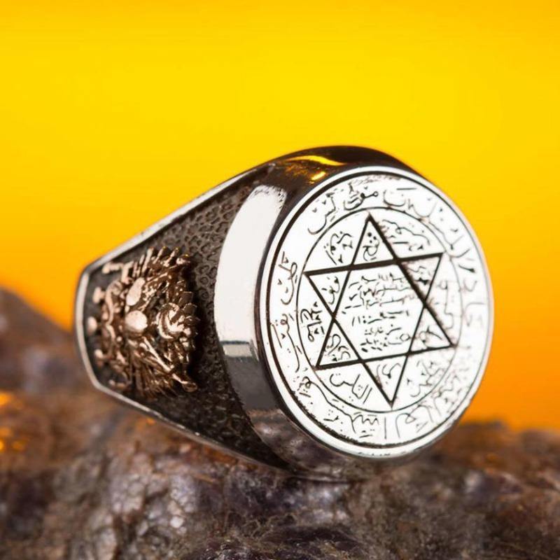 Bague rasta sceau de Salomon ou étoile de David | Rasta-Lion