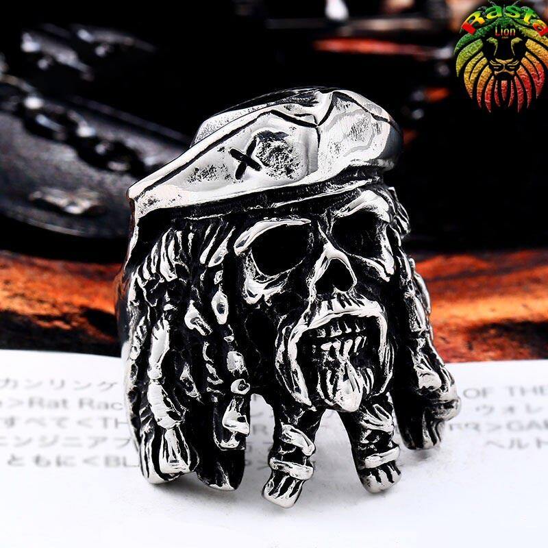Bague rasta Pirate tête de mort | Rasta-Lion