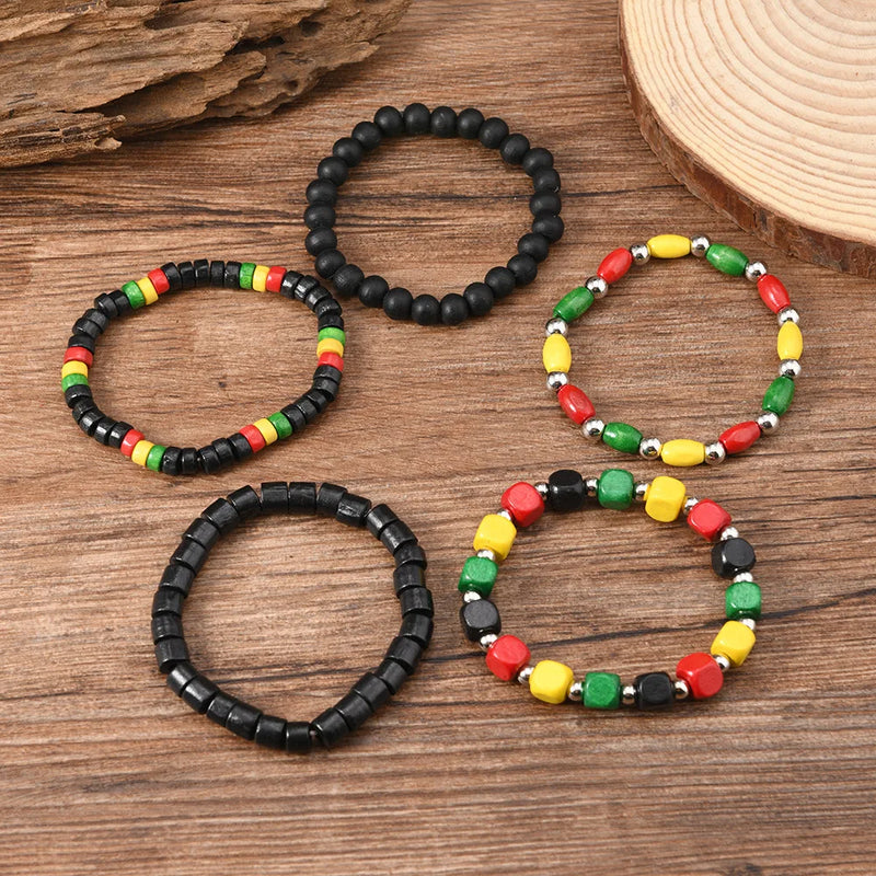 Bracelet Rasta <br> Perle (Pierres Naturelles).