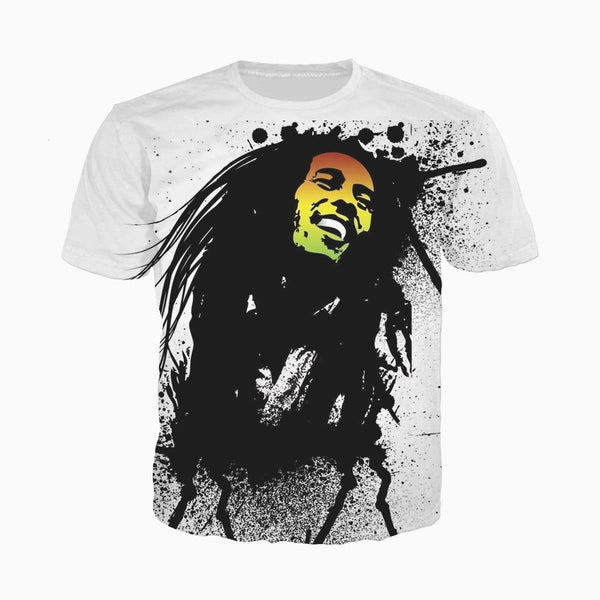 T-Shirt Bob Marley Souiriant | Rasta Lion
