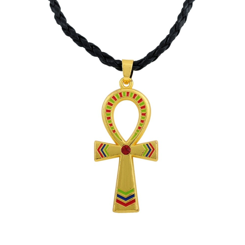 Collier Croix Ankh sur fond blanc | Rasta-Lion™ : Magasin Rasta en Ligne