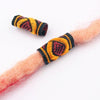 Dreadlocks Décoration tube en Tissu orange rouge et noir | Rasta-Lion