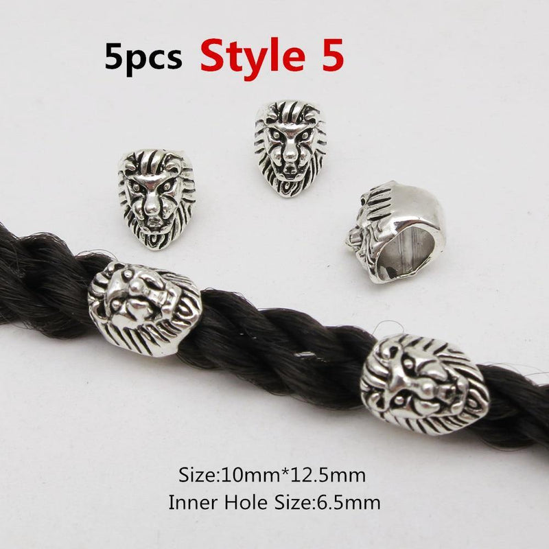 Tube dreadlocks 6.5 mm 5pcs                            Metal different styles viking hair braid dread beard dreadlock beads rings tube for women men accessories | Rasta-Lion™ : Magasin Rasta en Ligne