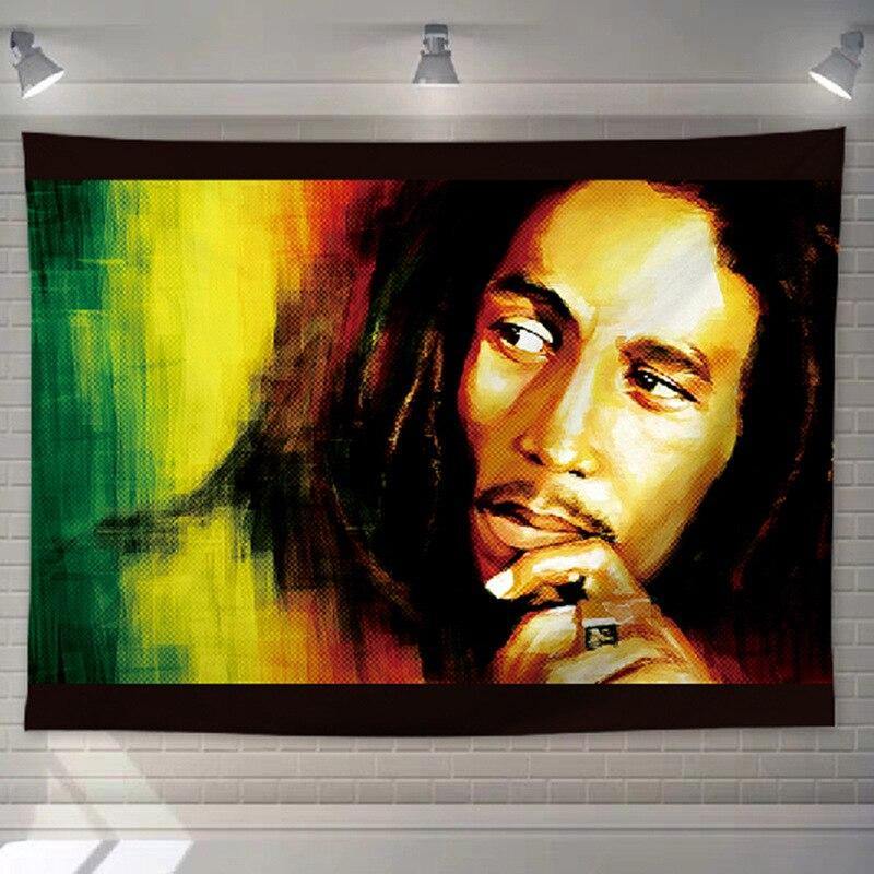 Tenture Rastafarienne  Bob vert jaune rouge| Rasta Lion