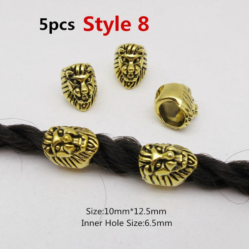 Tube dreadlocks 6.5 mm 5pcs                            Metal different styles viking hair braid dread beard dreadlock beads rings tube for women men accessories | Rasta-Lion™ : Magasin Rasta en Ligne