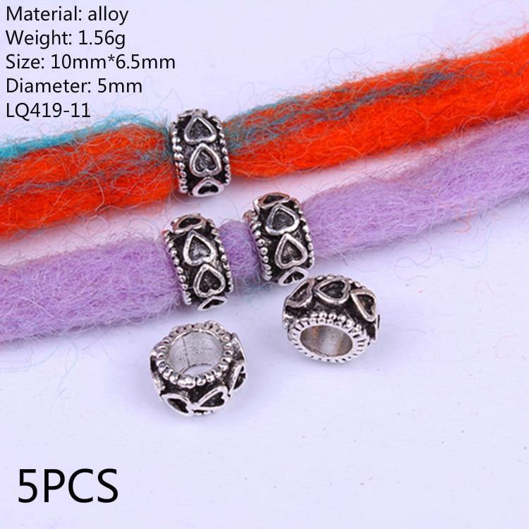 Bijoux dreadlocks 5 Pcs coeur  | Rasta Lion