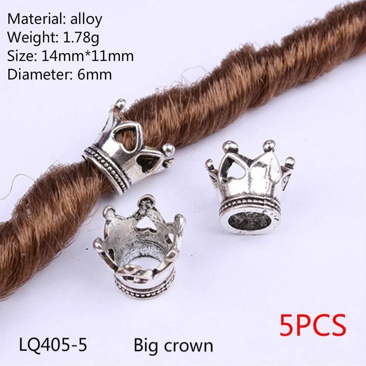 Bijoux dreadlocks 5 Pcs couronne royale 2 | Rasta Lion