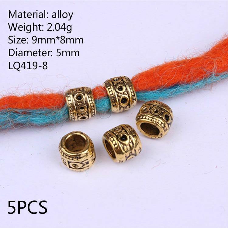 Bijoux dreadlocks 5 Pcs en bronze  | Rasta Lion