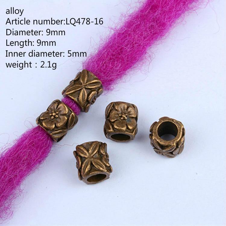 Bijoux dreadlocks 5 Pcs fleur en bronze  | Rasta Lion