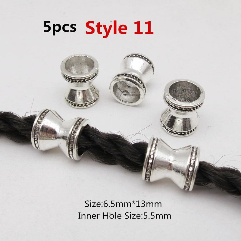 Tube dreadlocks 6.5 mm 5pcs                            Metal different styles viking hair braid dread beard dreadlock beads rings tube for women men accessories | Rasta-Lion™ : Magasin Rasta en Ligne